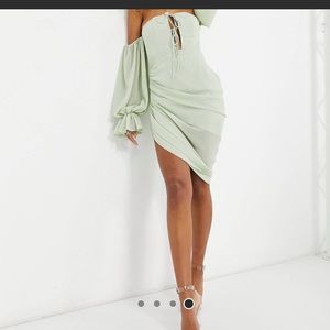 NWT: ASOS Ei8th Hour shoulder mini dress in sage green